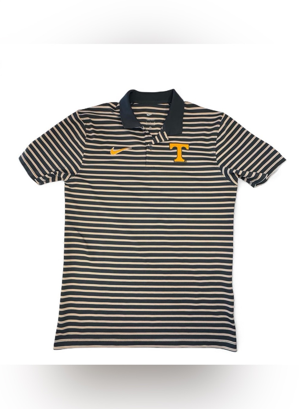 Tennessee Volunteers Nike Dri-FIT Polo Men’s S Black Orange Striped College Fan
